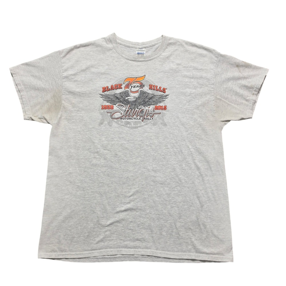 Sturgis Motorcycle Rally T-Shirt Mens XL Grey 75th‎ Anniversary